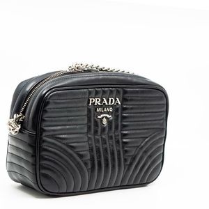 Soft Calfskin Diagramme Camera Bag Black